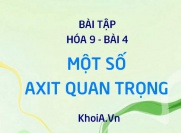 Bài tập về một số axit quan trọng: Axit clohidric HCl và Axit sunfuric H2SO4 - Hóa lớp 9 bài 4